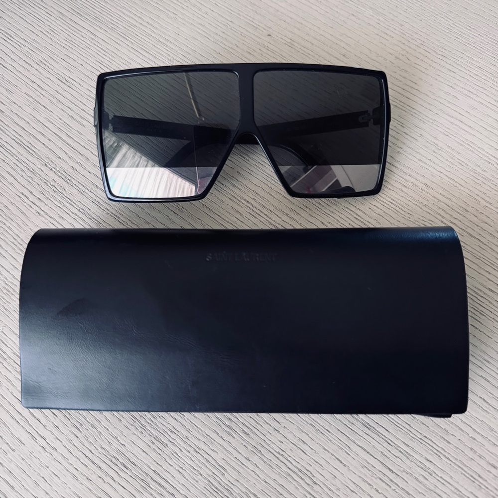 Saint Laurent Black Oversized Sunglasses (SL 183 Betty)